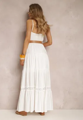 Biała Sukienka z Paskiem Asoonice