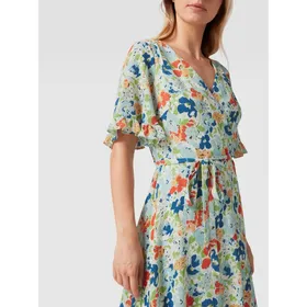 Lauren Ralph Lauren Sukienka midi z krótkim rękawem i kwiatowym wzorem
