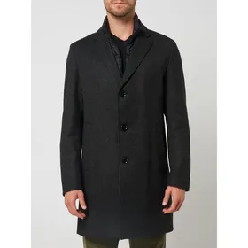 Strellson Płaszcz wełniany z plisą w kontrastowym kolorze model ‘Baronz’