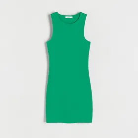 Bawełniana sukienka mini - Zielony