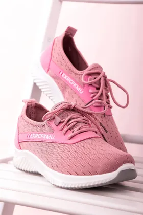 Różowe buty sportowe sznurowane casu 204/7p