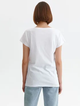 Bawełniany t-shirt krótki rękaw z nadrukiem