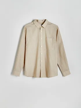 Koszula o swobodnym kroju z kolekcji PREMIUM, wykonana z tkaniny z wiskozą. - beżowy