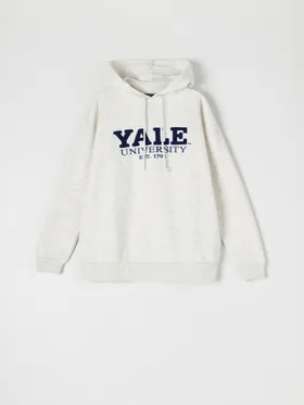 Bawełniana bluza Yale o luźnym kroju. Możesz dobrać do niej pasujące spodnie dresowe i stworzyć komplet. - szary