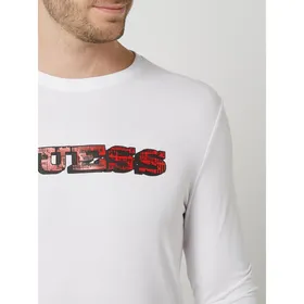 Guess Bluzka z długim rękawem o kroju slim fit z logo