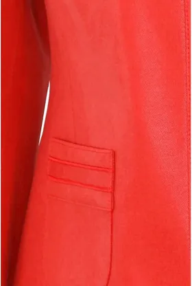 Czerwony damski żakiet plus size z eco skóry - KIRA