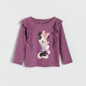 Koszulka z falbankami Minnie Mouse - Fioletowy