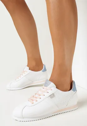 Białe Buty Sportowe Sznurowane Atheleta