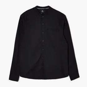 Czarna koszula z kieszonką - Czarny