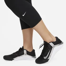 Damskie legginsy o skróconym kroju ze średnim stanem Nike One (duże rozmiary) - Czerń