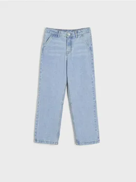 Wygodne spodnie jeansowe wykonane z jeansowej tkaniny. - niebieski