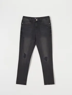 Spodnie jeansowe uszyte z bawełny z domieszką elastycznych włókien. - szary