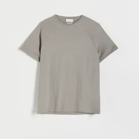 Bawełniany t-shirt regular - Jasny szary