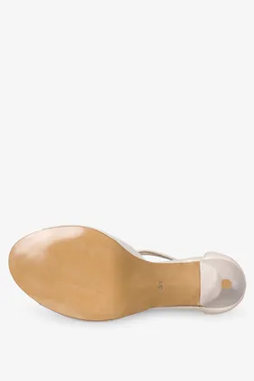 Beżowe sandały skórzane damskie szpilki t-bar z zakrytą piętą ozdoba produkt polski casu 2477-117