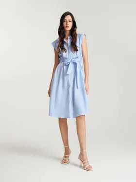 Sukienka z bawełny organicznej - Niebieski