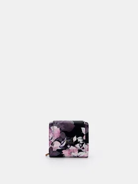 Mały portfel w kwiaty - Wielobarwny