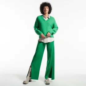 Spodnie z rozcięciami - Zielony