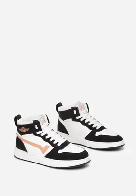 Biało-Pomarańczowe Sneakersy Alcothee