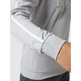BOSS Bluza o kroju regular fit z nadrukiem z logo i paskami w kontrastowym kolorze