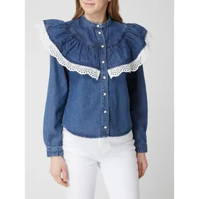 Object Bluzka jeansowa z koronką model ‘Yvonne’
