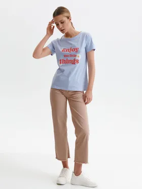 Luźny t-shirt damski z napisem