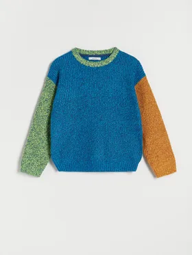 Melanżowy sweter oversize - Granatowy