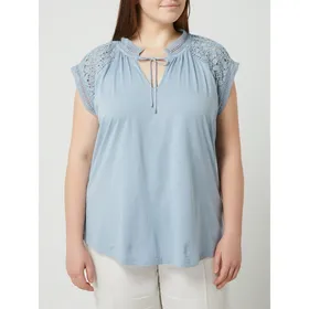 Lauren Ralph Lauren Curve T-shirt PLUS SIZE z koronką szydełkową