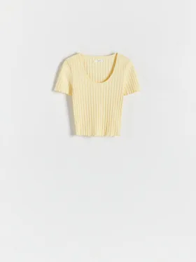 T-shirt slim fit - Żółty