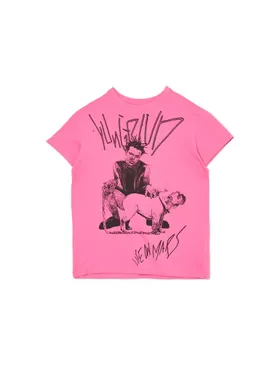 Różowy t-shirt z nadrukiem Yungblud