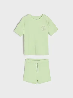 Komplet: koszulka i szorty - Zielony
