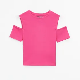 Koszulka z odkrytymi ramionami - Różowy