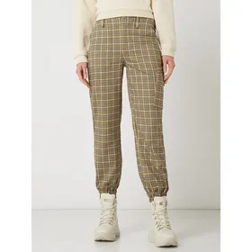 Tommy Jeans Spodnie cargo z wysokim stanem o kroju straight fit ze wzorem w kratkę model ‘Harper’
