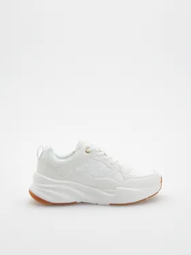Sneakersy z łączonych materiałów - Biały