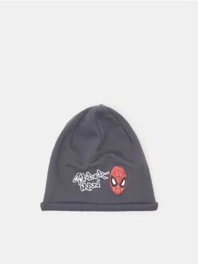 Wygodna bawełniana czapka z motywem Spidermana. - szary