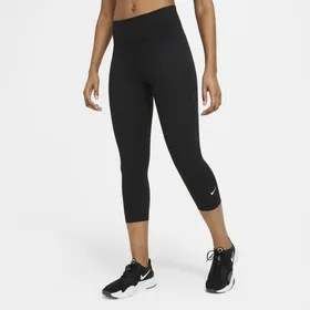 Damskie legginsy typu capri ze średnim stanem Nike One - Czerń