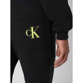 Calvin Klein Jeans Spodnie dresowe z bawełny z nadrukiem z logo