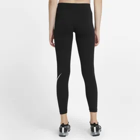 Damskie legginsy ze średnim stanem i logo Swoosh Nike Sportswear Essential - Czerń