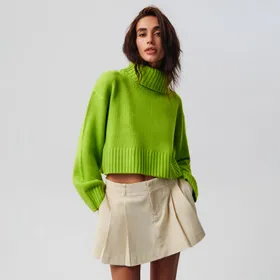 Sweter z golfem - Zielony