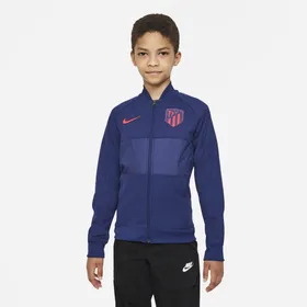 Dresowa bluza piłkarska z zamkiem na całej długości dla dużych dzieci Atlético Madryt - Niebieski