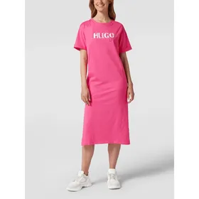 HUGO Sukienka koszulowa z krótkim rękawem i nadrukiem z logo model ‘Naily’