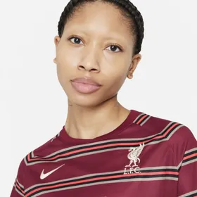 Damska przedmeczowa koszulka piłkarska z krótkim rękawem Liverpool FC - Czerwony