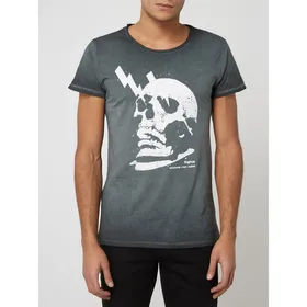 Tigha T-shirt z bawełny model ‘Electrified Skull Wren’