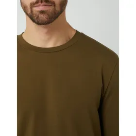 BOSS Casualwear Bluzka z długim rękawem z detalami z logo model ‘Flash’