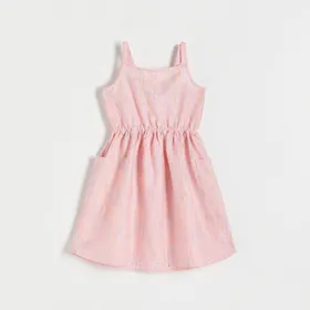 Sukienka z wycięciem na plecach - Różowy