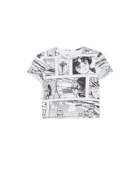 Krótki t-shirt z motywem mangi