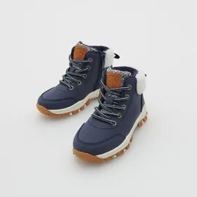 Sznurowane buty trekkingowe - Granatowy