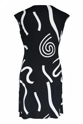 Czarna sukienka z białym wzorem - PALOMA