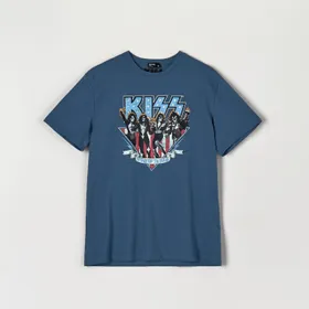 Koszulka z nadrukiem Kiss - Niebieski