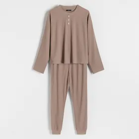 Dwuczęściowa piżama z bawełną - Fioletowy