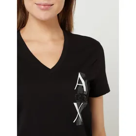 ARMANI EXCHANGE T-shirt z dekoltem w serek